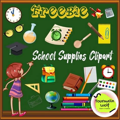 School Supplies Clipart - 53 pcs | Made By Teachers