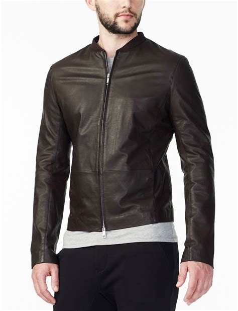 Armani Exchange CLEAN FRONT LEATHER JACKET, Leather for Men | A|X ...