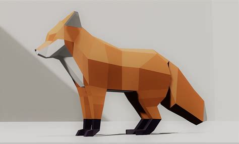 Fox lowpoly Low-poly 3D model realtime | CGTrader