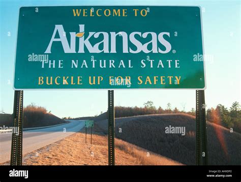 Welcome to Arkansas Sign Stock Photo - Alamy