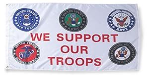 Amazon.com : We Support Our Troops Flag : Outdoor Usa American Flags : Patio, Lawn & Garden