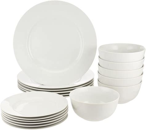 AmazonBasics 18-Piece White Kitchen Dinnerware Set | Best Prime Day Deals Under $50 | 2020 ...