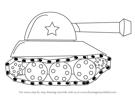 How to Draw a Tank for Kids (Military) Step by Step | DrawingTutorials101.com