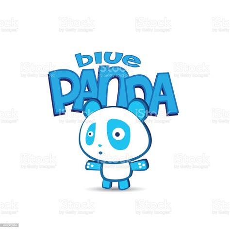 Cute Blue Panda Character Design Stock Illustration - Download Image ...