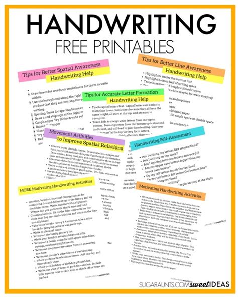 Free Handwriting Tips and Tricks Printables - The OT Toolbox