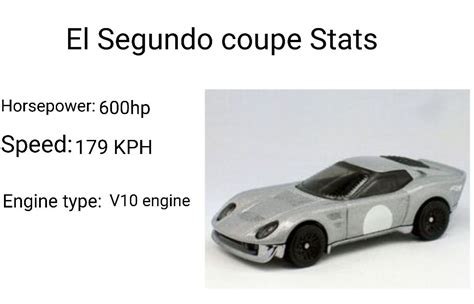 Hot wheels El Segundo coupe's info by Stephen97Roblox on DeviantArt