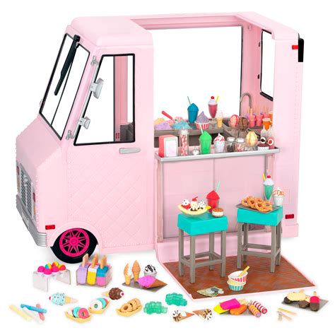 BD37363_Sweet_Stop_Ice_Cream_Truck_Pink-all-components | American girl doll accessories, Ice ...