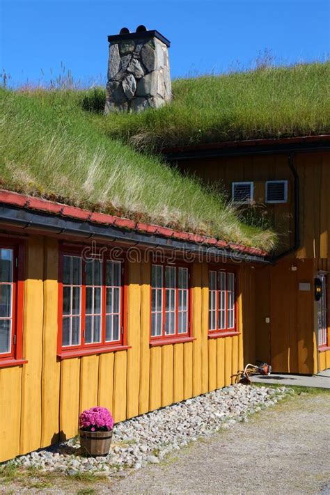 Norway Sod Roof Traditional Building Stock Photo - Image of hovden ...