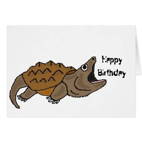 BJ- Funny Snapping Turtle Birthday Card | Zazzle