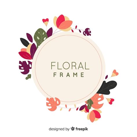 Free Vector | Original floral frame with flat design