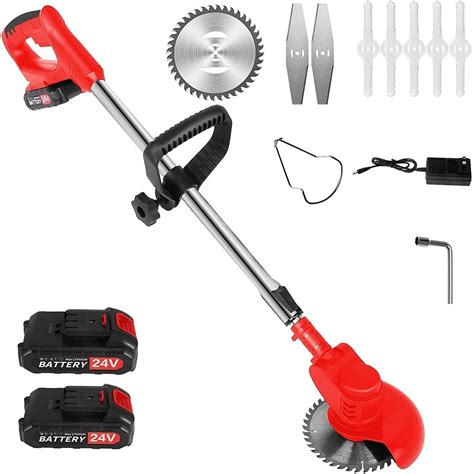 Multipurpose Brush Cutter Weed Wacker Cordless Weed Eater, 3 Types Blades, 24v Power Grass ...