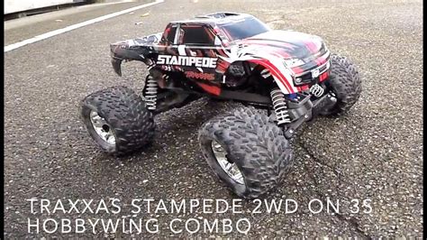 Traxxas Stampede 2wd brushless on 3s - Hobbywing combo - YouTube