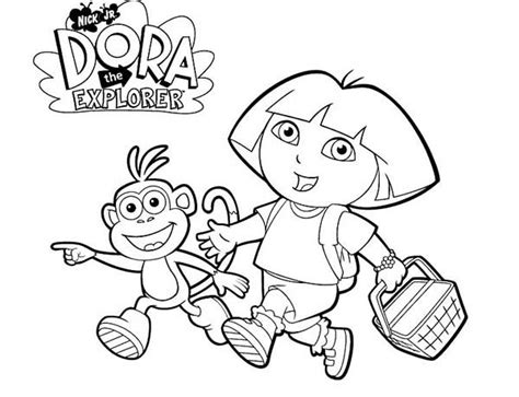 Dora and Boots is Going for Adventure in Dora the Explorer Coloring ...