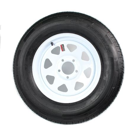 Trailer Tire On Rim ST205/75R15 LRC 5 Bolt Hole Steel White Striped ...