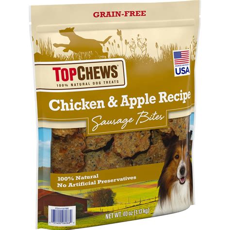 Top Chews 100% Natural Dog Treats Chicken and Apple Recipe Sausage Bites (40 oz) Delivery or ...