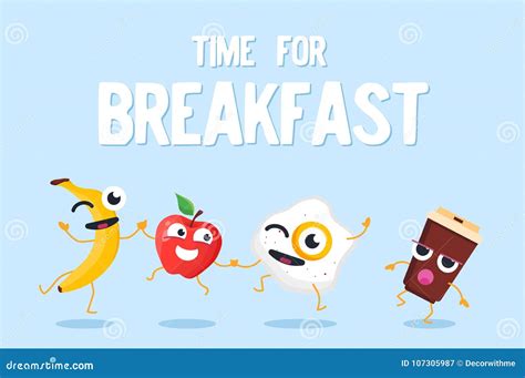 Time for Breakfast - Modern Vector Colorful Illustration Stock Vector - Illustration of chat ...