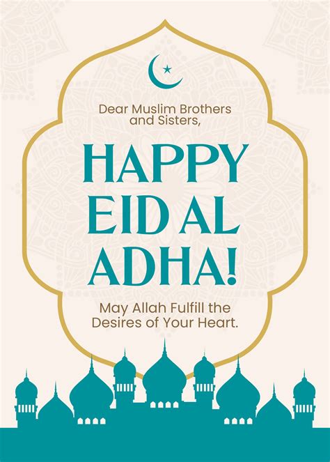 Happy Eid Al Adha Card Template in PSD, Illustrator, Word, Publisher ...