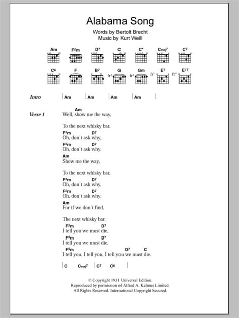 Alabama Song | Sheet Music Direct