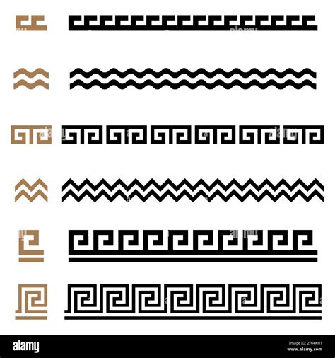 Ancient Greek seamless ornament constructor borders frames pattern set Stock Vector Image & Art ...