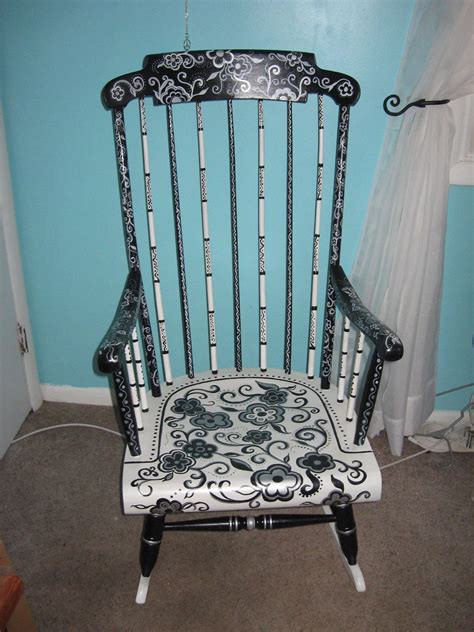 Retro Reclaimed Painted Rocking Chair. $150.00, via Etsy. | Painted rocking chairs, Rocking ...