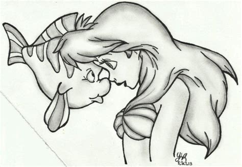 Ariel and Flounder by VerseaPetrova on DeviantArt | Disney tattoos, Mermaid tattoos, Disney ...