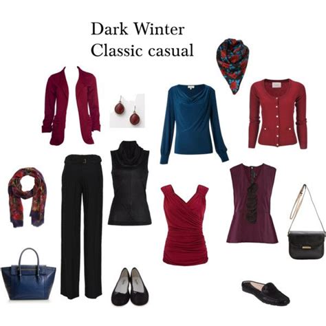 Dark Winter Classic casual, created by indigotones on Polyvore Deep Winter Palette Outfits, Deep ...