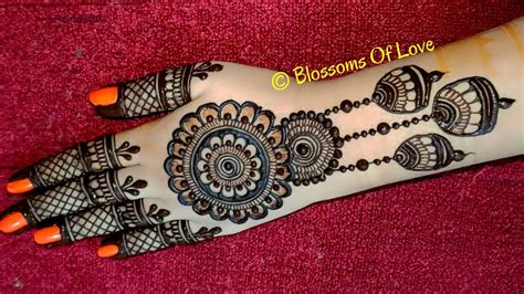 Backhand New Stylish Jhumka Mehndi Design - Karwachauth/Navratri ...