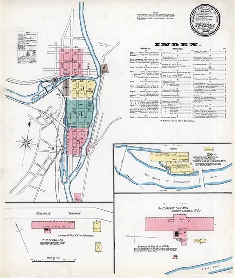 1892 Town Map of Honesdale Wayne County Pennsylvania | Etsy