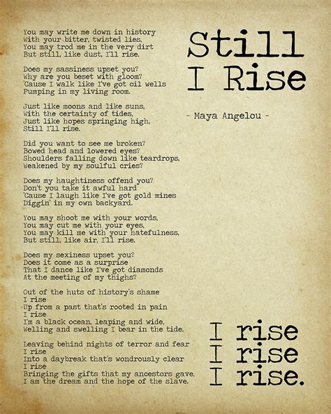 Maya Angelou Poems Still I Rise
