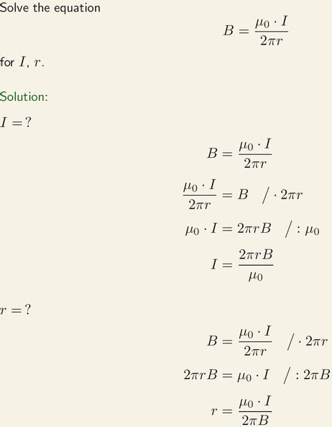 Rearranging the formula for magnetic field of a long wire