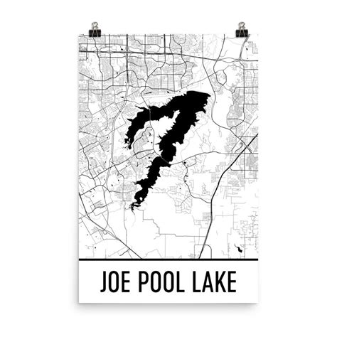 Aeticon Canvas Joe Pool Lake Texas, Joe Pool Lake TX, Joe Pool Lake Map, Texas Map, Lake Map ...