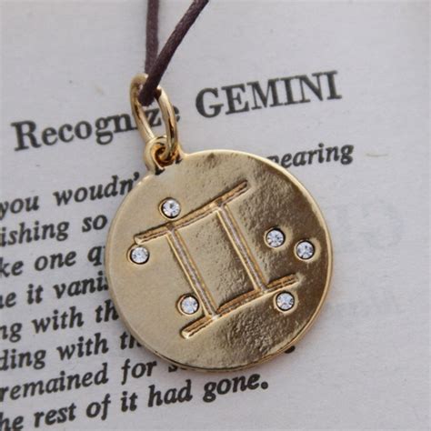 Items similar to Gemini Zodiac Pendant Necklace Original Design 14k ...