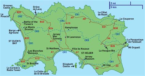 Map Of Jersey Channel Islands | Holiday Map Q | HolidayMapQ.com