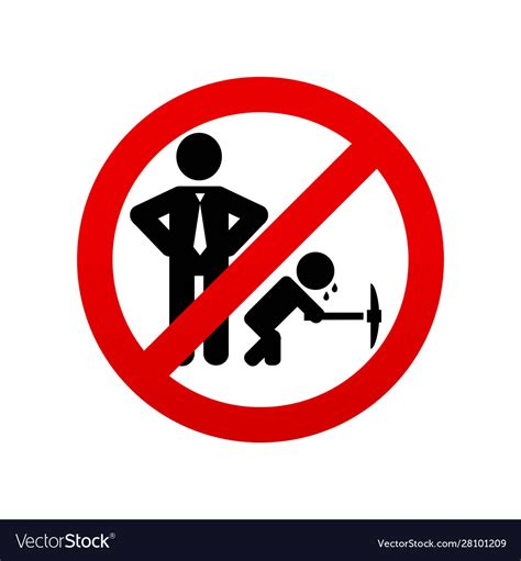 No child labour icon stop child labour Royalty Free Vector