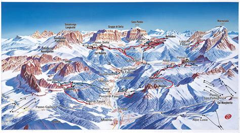 Passo Fedaia - Marmolada - Mappa delle piste da sci a Passo Fedaia - Marmolada