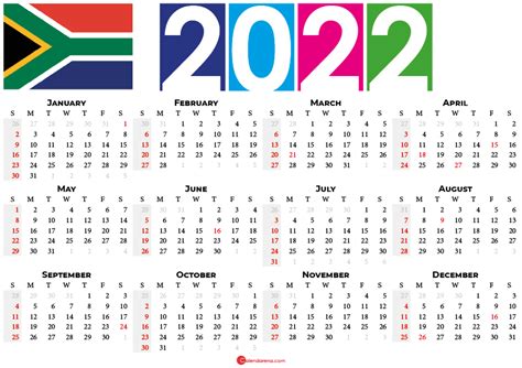 Download Calendar 2022 South Africa With Holidays PNG - My Gallery Pics