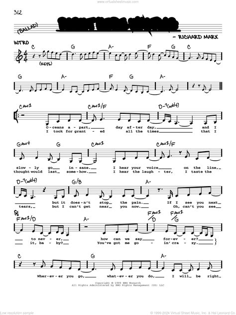 Right Here Waiting sheet music (real book with lyrics) (PDF)