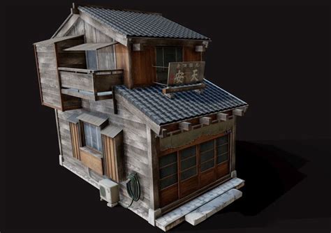 Japan Style House Tsukishima | 3D Exterior | Unity Asset Store in 2021 | Japanese style house ...