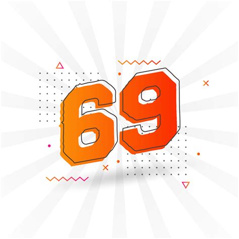 69 number vector font alphabet. Number 69 with decorative element stock ...