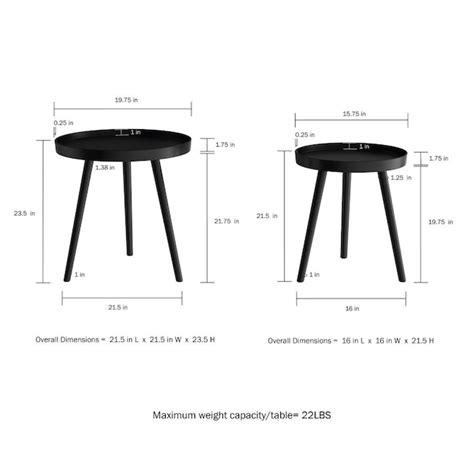 Hastings Home Hastings Home End Tables Black Wood Round Modern End Table in the End Tables ...