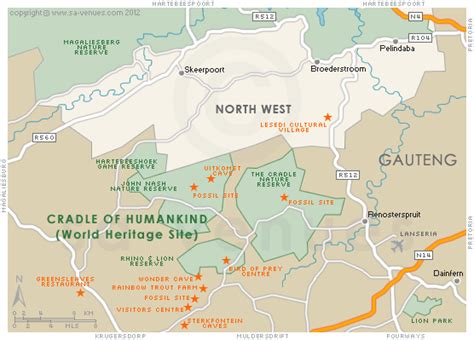 CRADLE OF HUMANKIND Map, South Africa | Cradle of humankind, Free ...