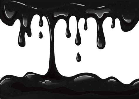 Premium Vector | Black dripping slime background Viscous liquid oil on a white isolated background