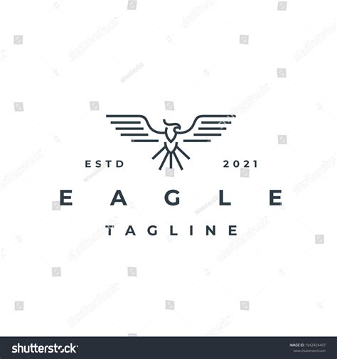 Line Art Eagle Logo Design Vector Stock Vector (Royalty Free ...