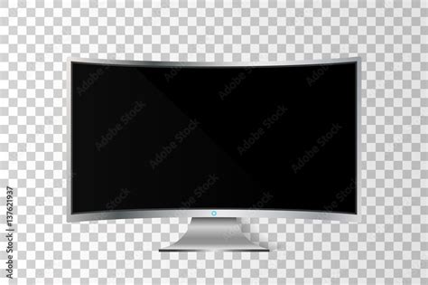 Realistic curved TV monitor isolated. Vector illustration Stock Vector ...