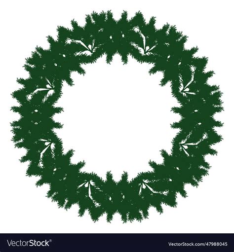 Christmas wreath green silhouette 24 Royalty Free Vector