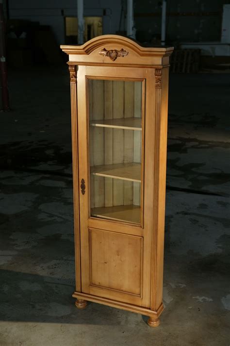 Wood Corner Cabinet With Glass Doors | Two Birds Home