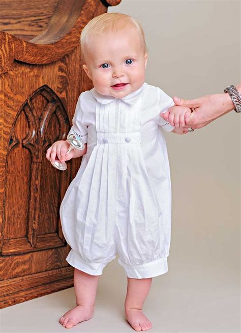 David Christening Blessing Baptism Baby Boy White Cotton Outfit 2 Piece Set | Christening outfit ...