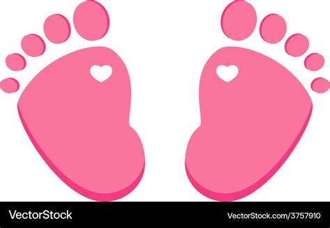 Pink baby footprint Royalty Free Vector Image - VectorStock