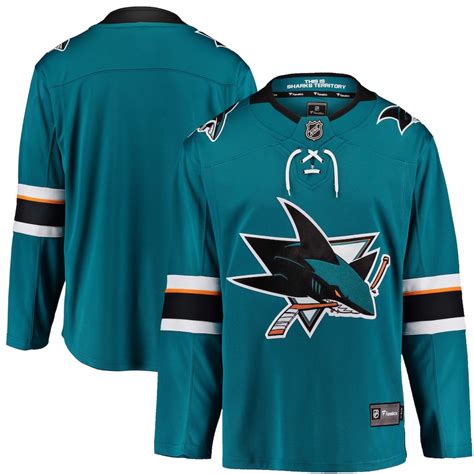 Men's San Jose Sharks Fanatics Branded Teal Breakaway - Blank Jersey