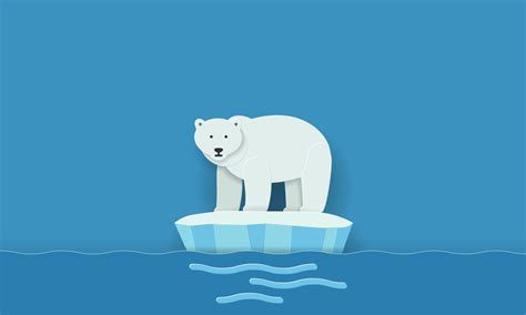 Polar Bear On Ice Floe Melting Iceberg And Global Warming 19979101 ...